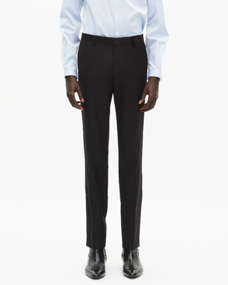 Pantalon de costume en laine ajusté noir