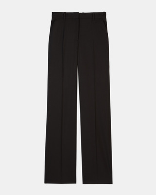 Pantalon tailleur en laine coupe droite noir 