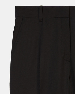 Pantalon tailleur en laine coupe droite noir 