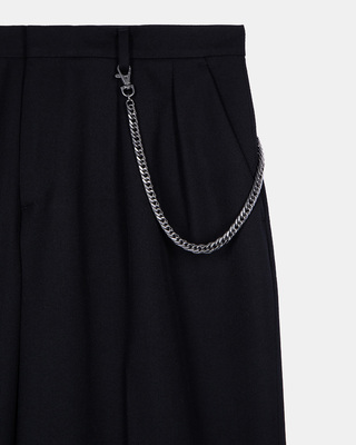 Pantalon en laine coupe large noir