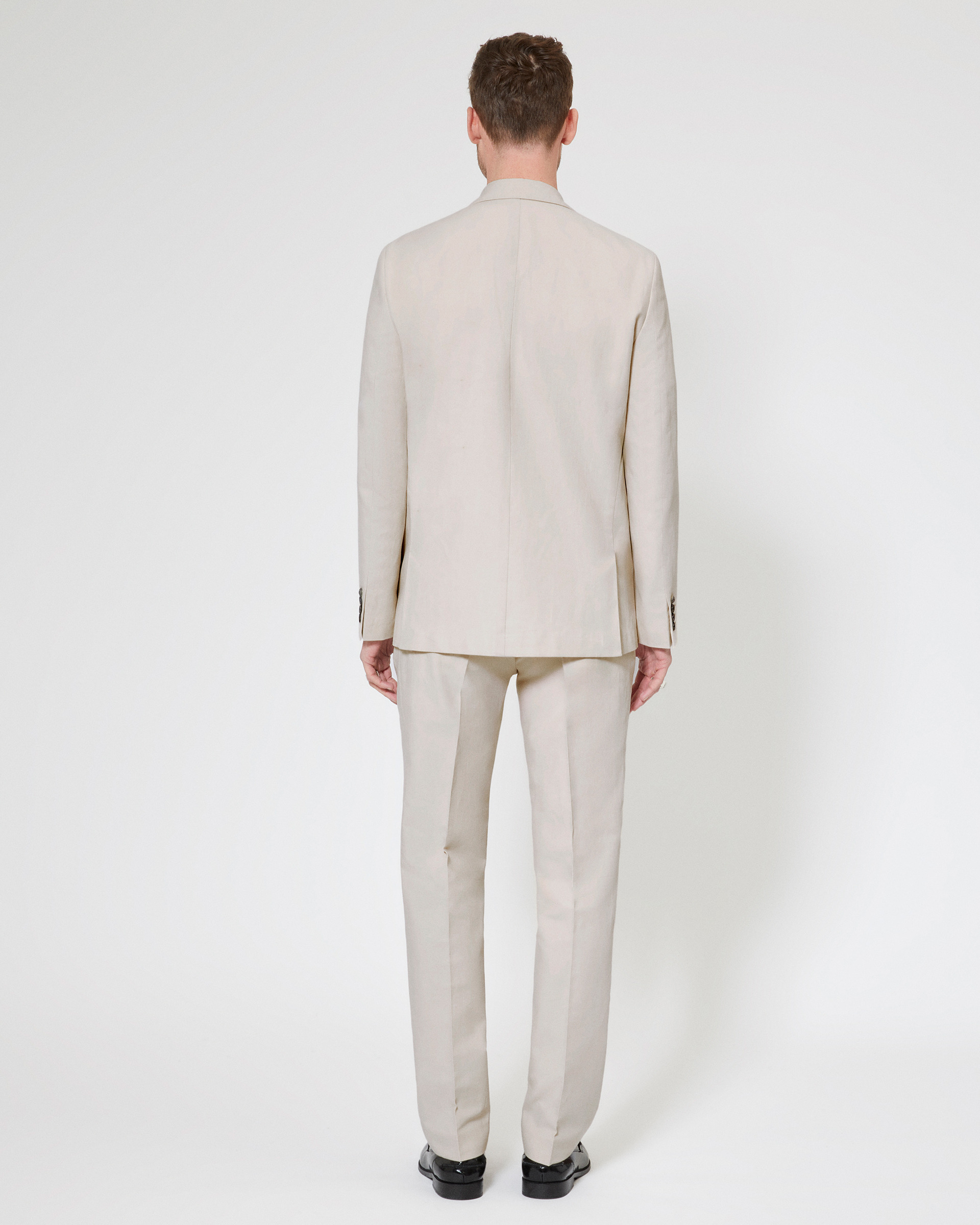 Veste de costume en coton lin beige