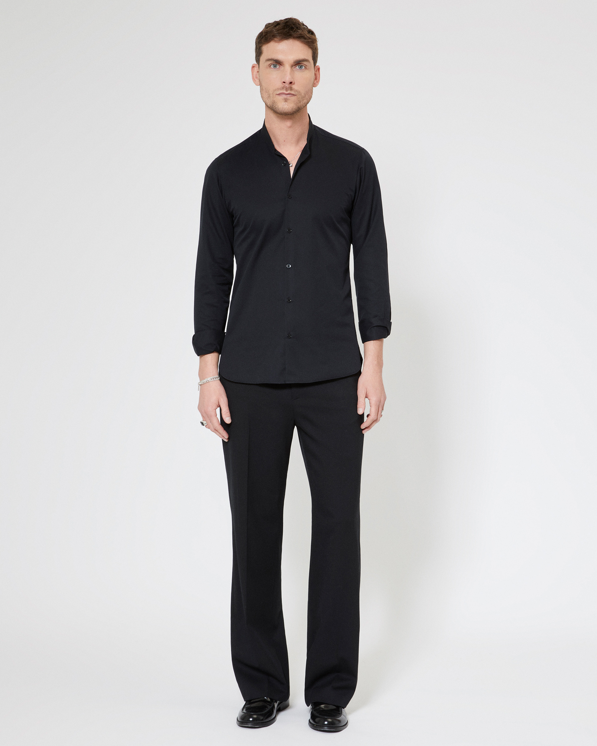 Pantalon semi élastiqué coupe large noir