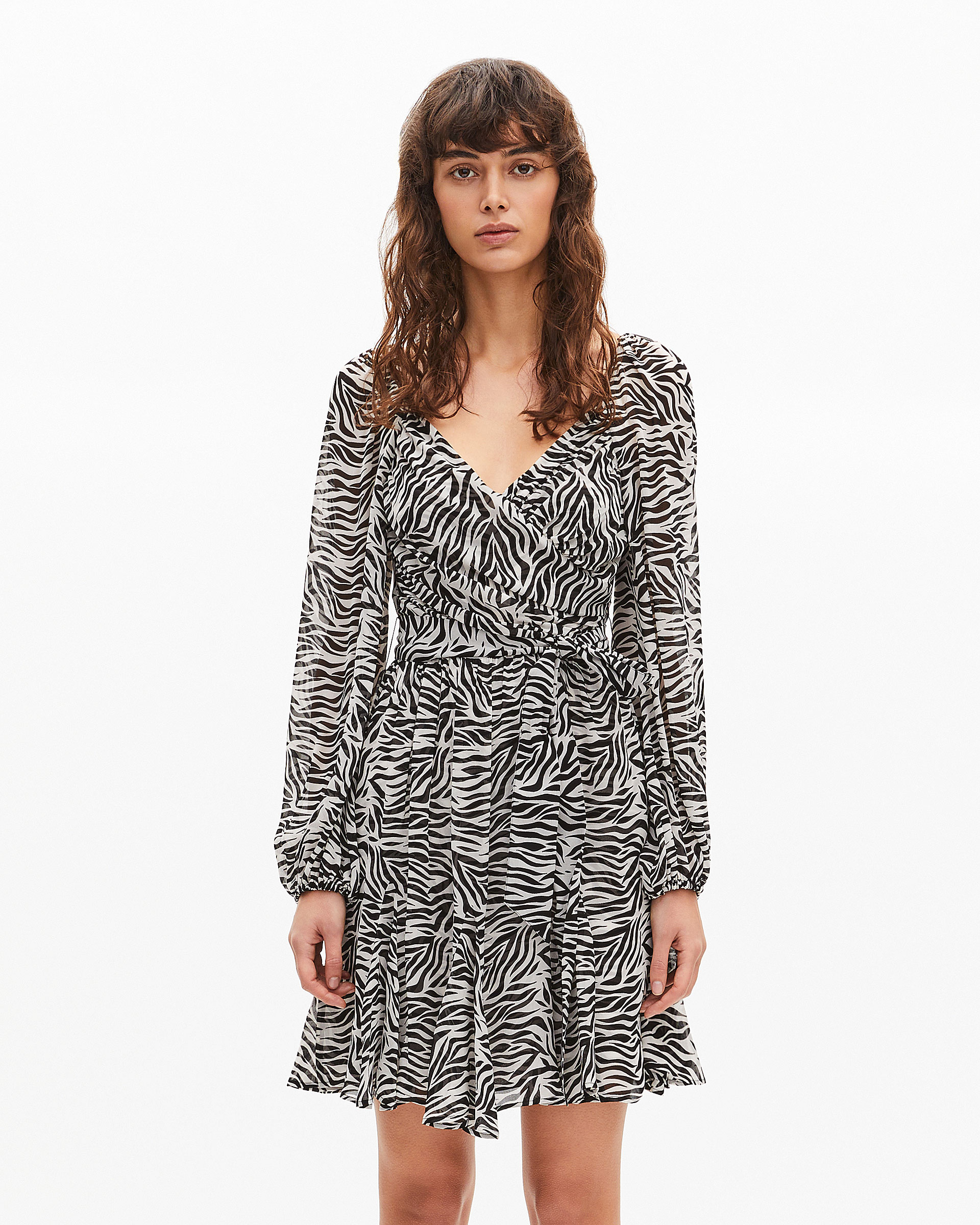 Robe courte portefeuille imprimée zèbre