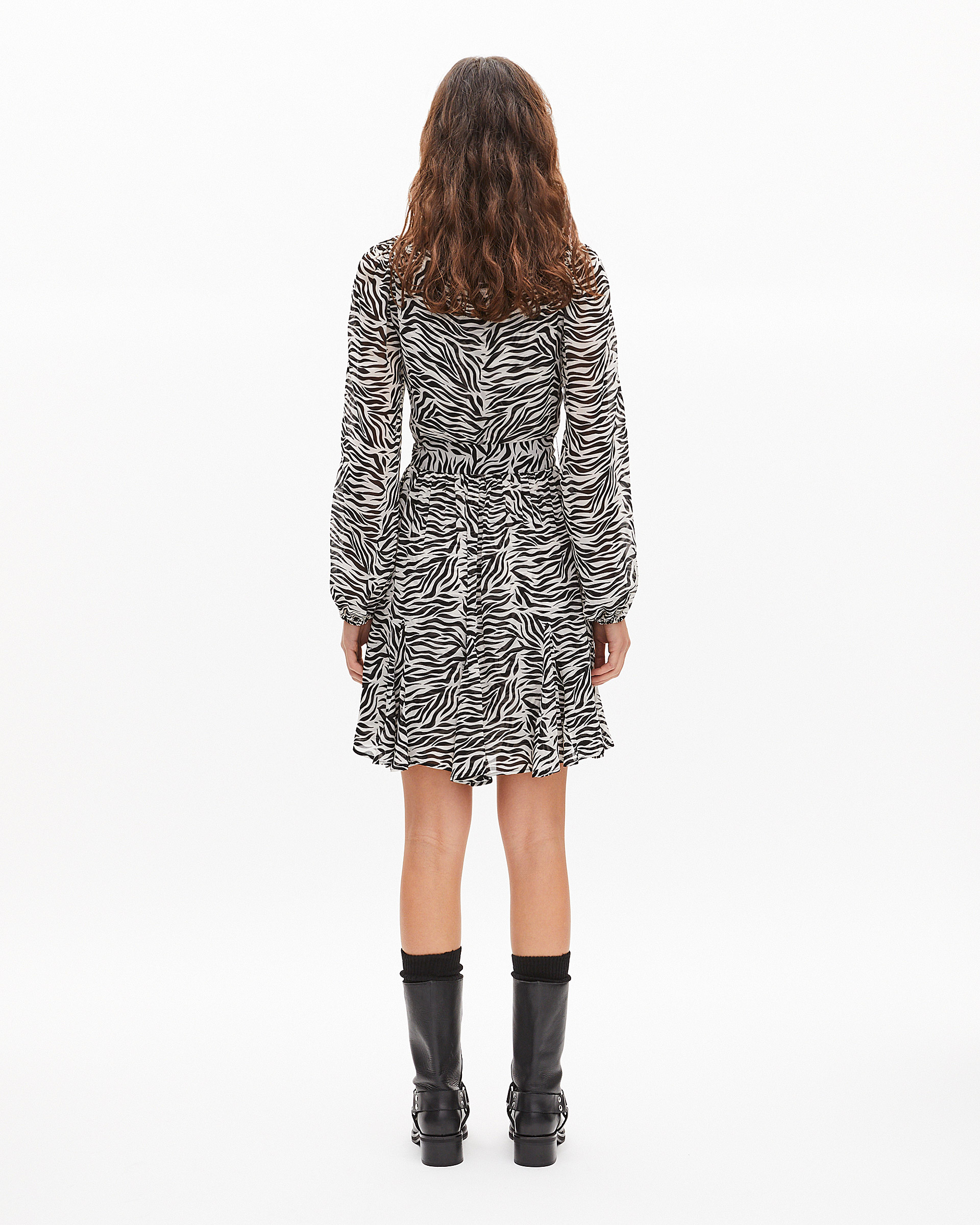 Robe courte portefeuille imprimée zèbre