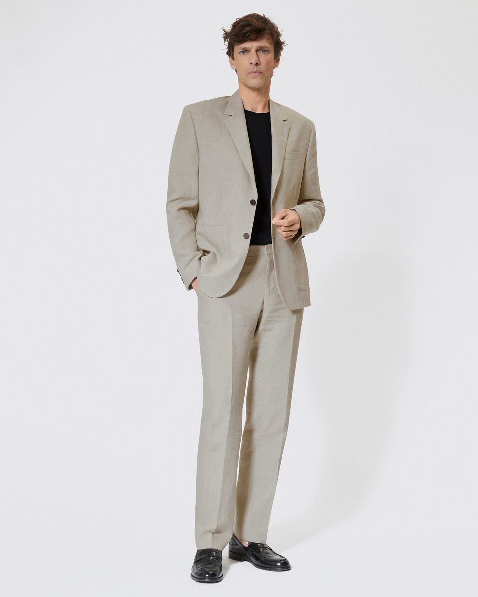 Veste de costume en lin beige