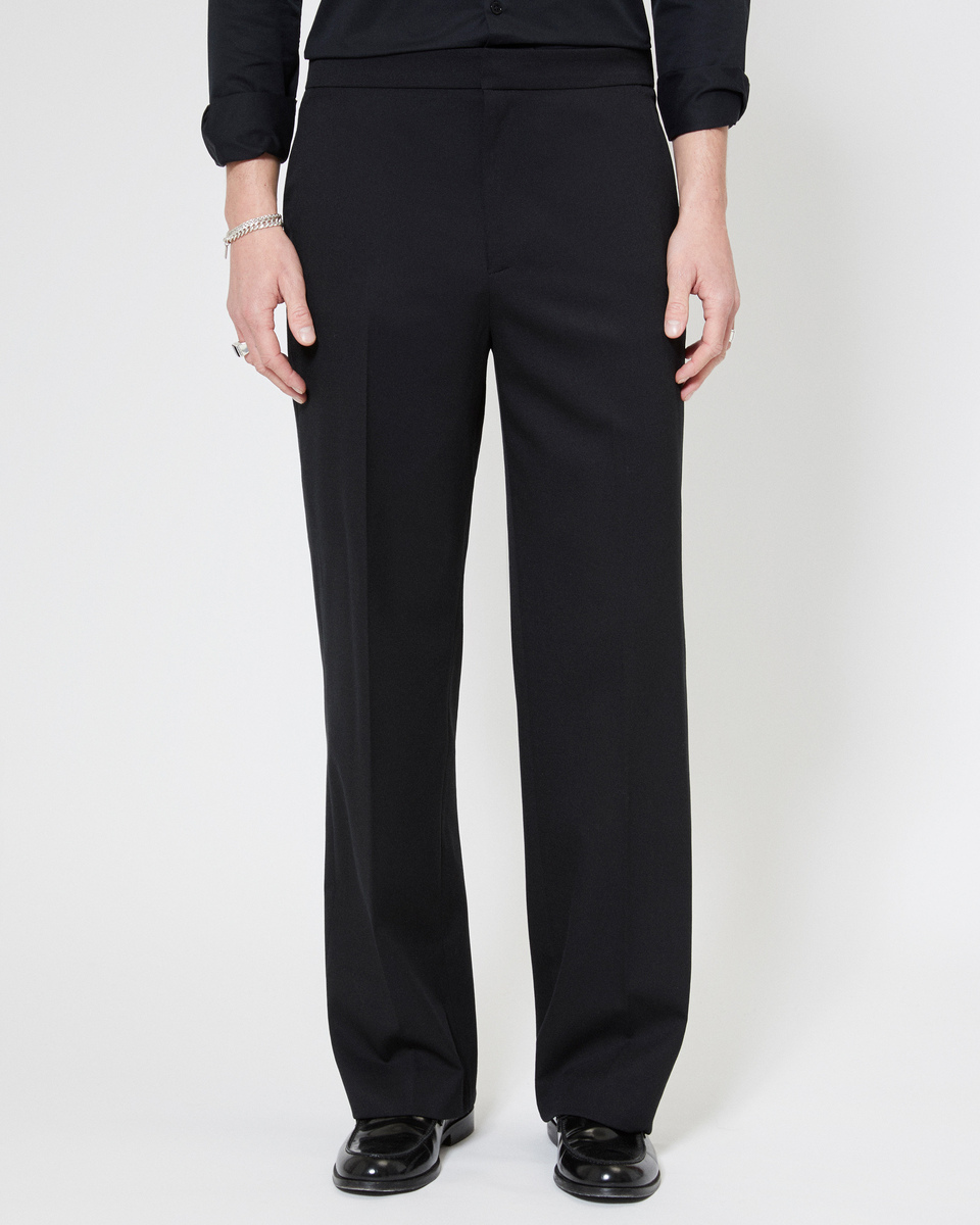 Pantalon semi élastiqué coupe large noir