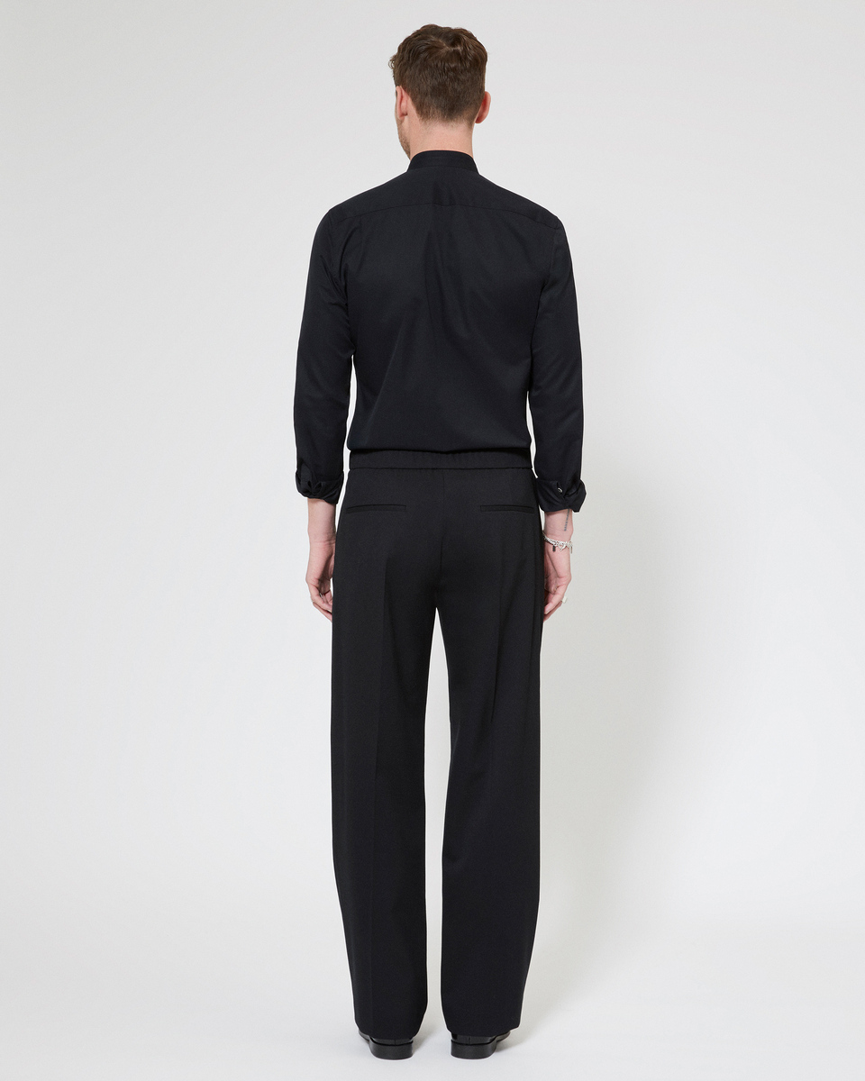 Pantalon semi élastiqué coupe large noir