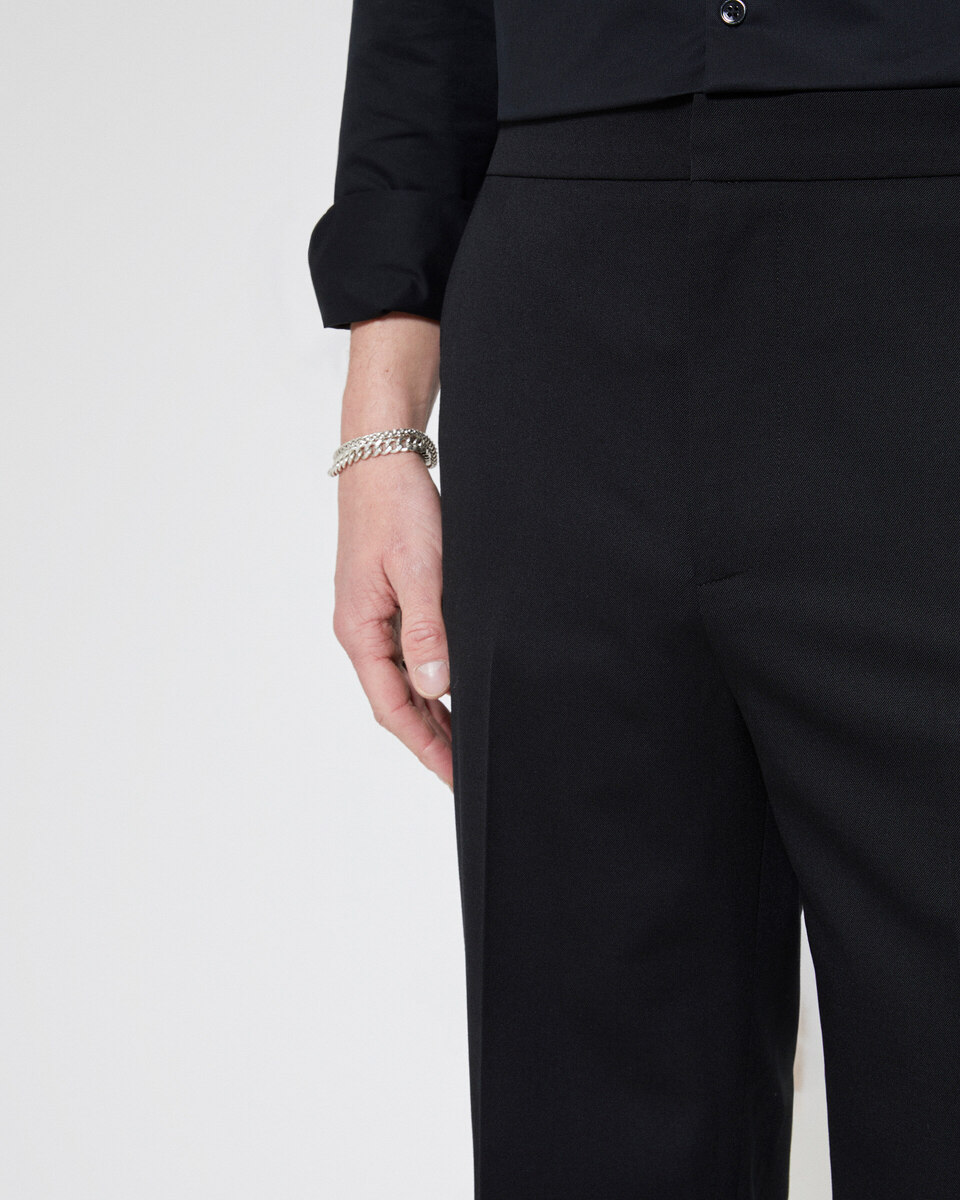 Pantalon semi élastiqué coupe large noir