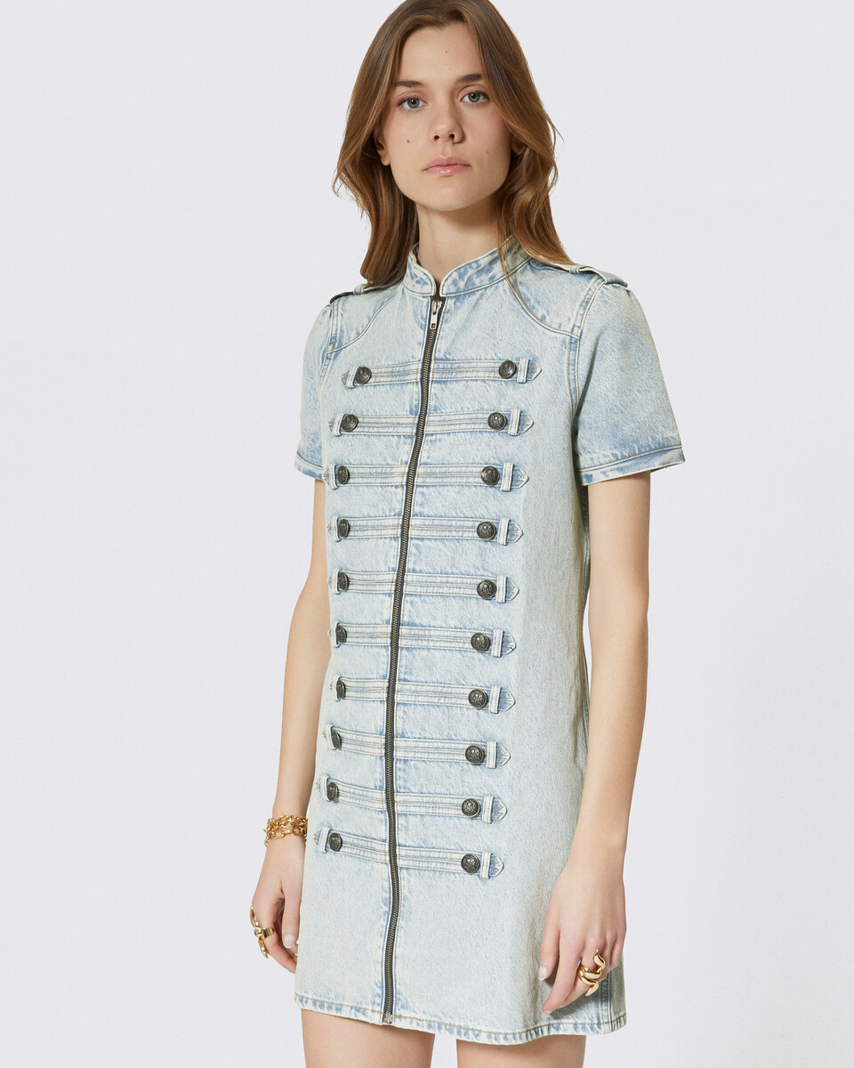 Robe courte en denim bleue