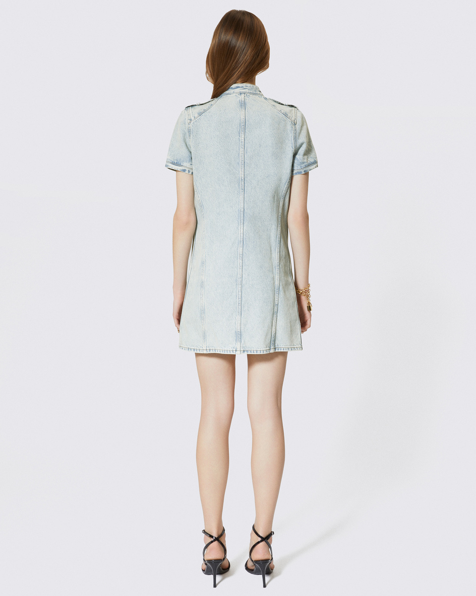 Robe courte en denim bleue