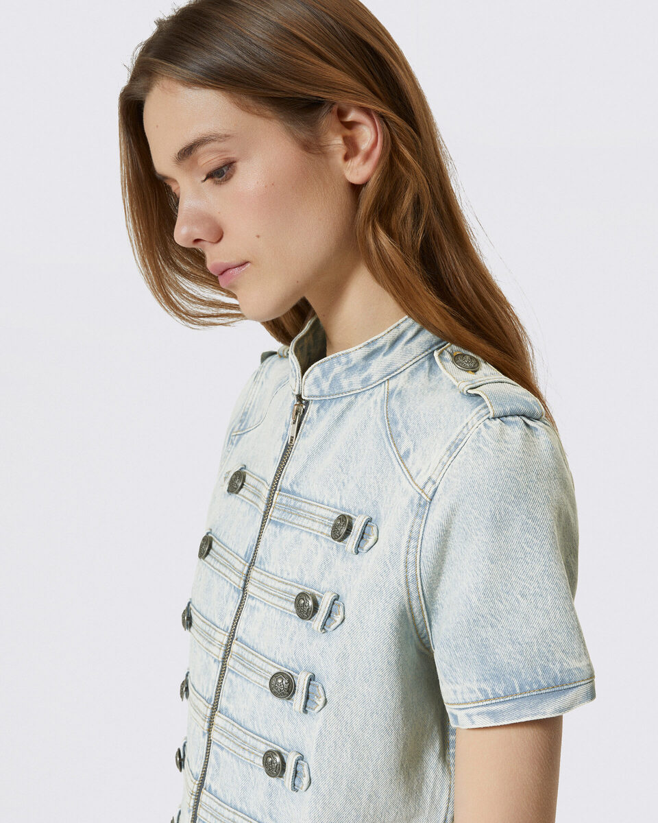 Robe courte en denim bleue