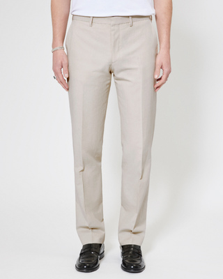 Pantalon de costume en coton lin beige