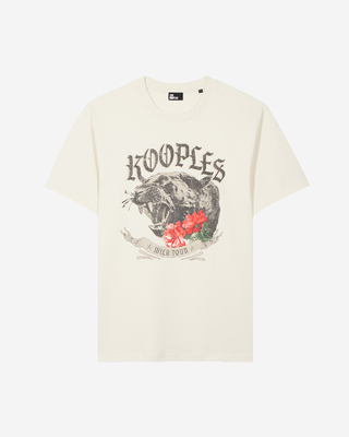 T-shirt avec sérigraphie Panthère beige