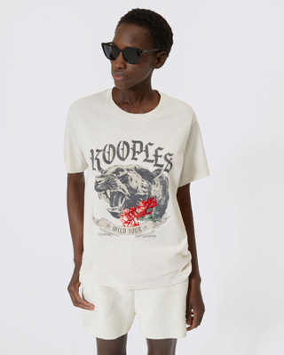 T-shirt avec sérigraphie écru