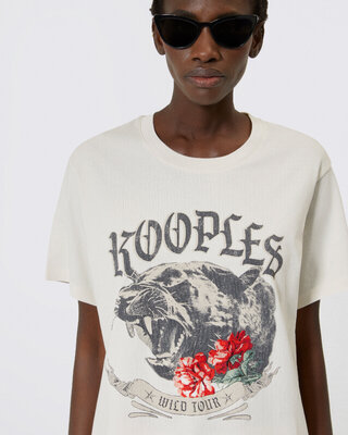 T-shirt avec sérigraphie écru