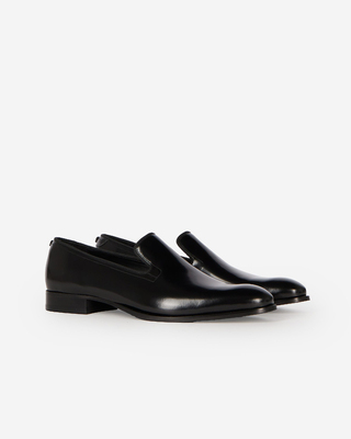 Mocassins en cuir brillant noirs