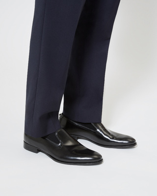 Mocassins en cuir brillant noirs