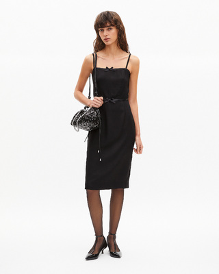 Robe courte avec détails de nœuds noire