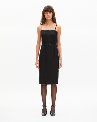 Robe courte avec détails de nœuds noire