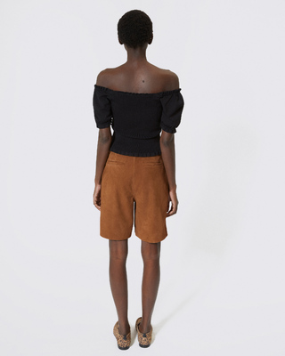 Top en maille smocké noir