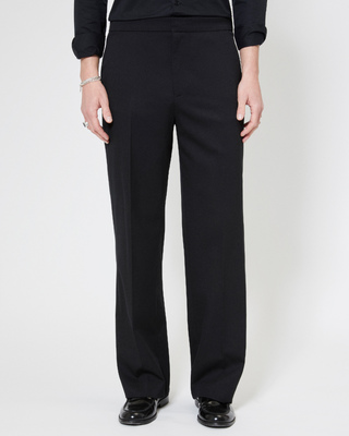 Pantalon semi élastiqué coupe large noir