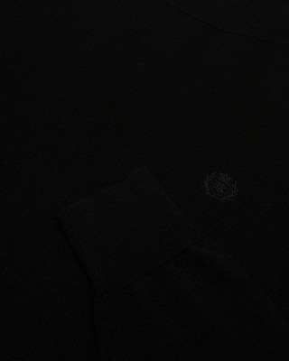 Pull col roul&eacute; en laine m&eacute;rinos noir