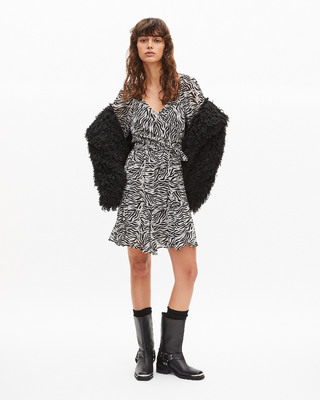 Robe courte portefeuille imprimée zèbre