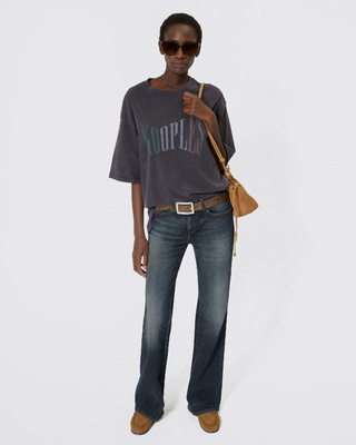 T-shirt oversize avec sérigraphie noir délavé