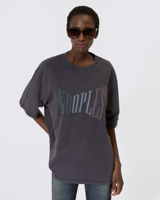 T-shirt oversize avec sérigraphie noir délavé
