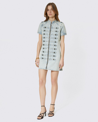 Robe courte en denim bleue