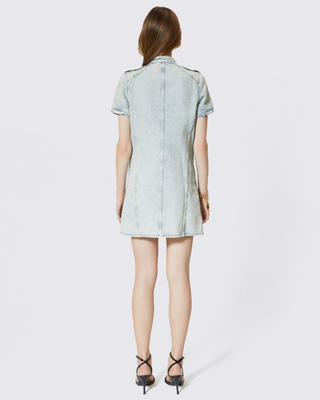 Robe courte en denim bleue