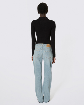 Jean slim long avec studs bleu