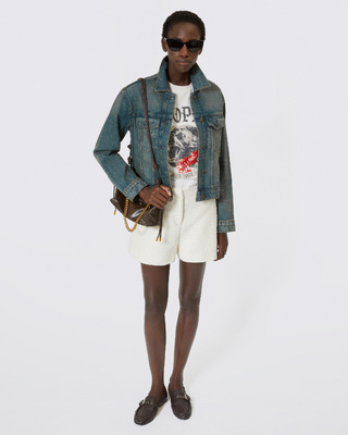 Veste en denim bleu