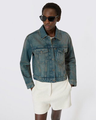 Veste en denim bleu