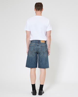 Short en denim avec chaîne bleu