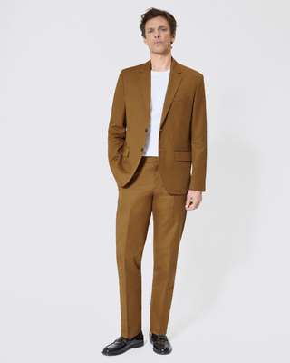 Veste de costume en coton lin bronze