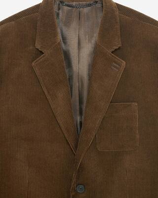 Veste de costume en velours c&ocirc;tel&eacute; marron