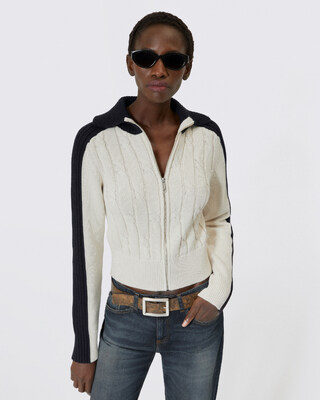 Cardigan en coton écru