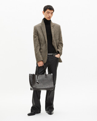 Veste en pied de poule marron et noire