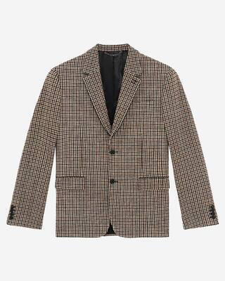 Veste en pied de poule marron et noire