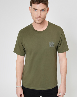T-shirt à blason kaki