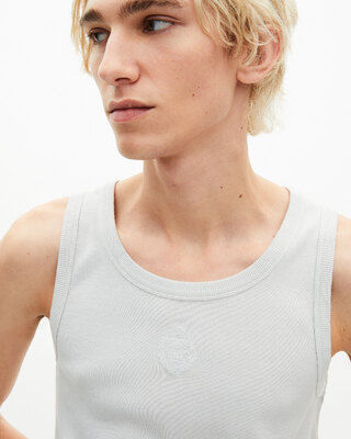 Débardeur avec broderie blason gris