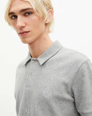 Polo en nid d'abeille avec blason gris