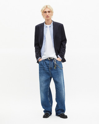 Veste de costume en laine marine