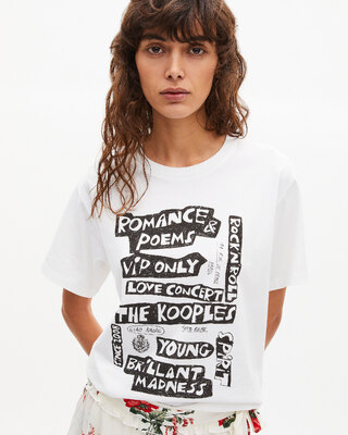 T-shirt avec sérigraphie blanc