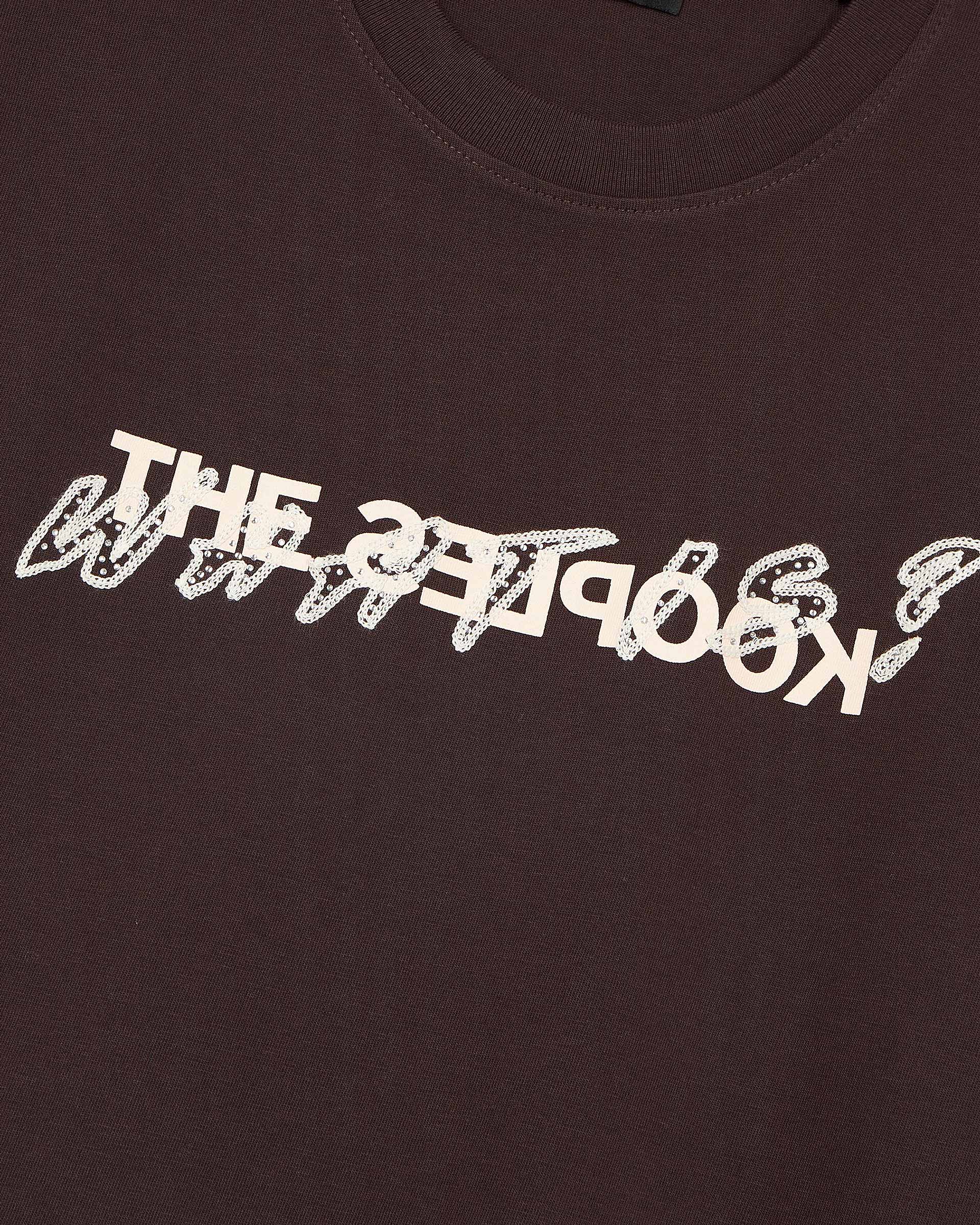 T-shirt What is avec strass marron