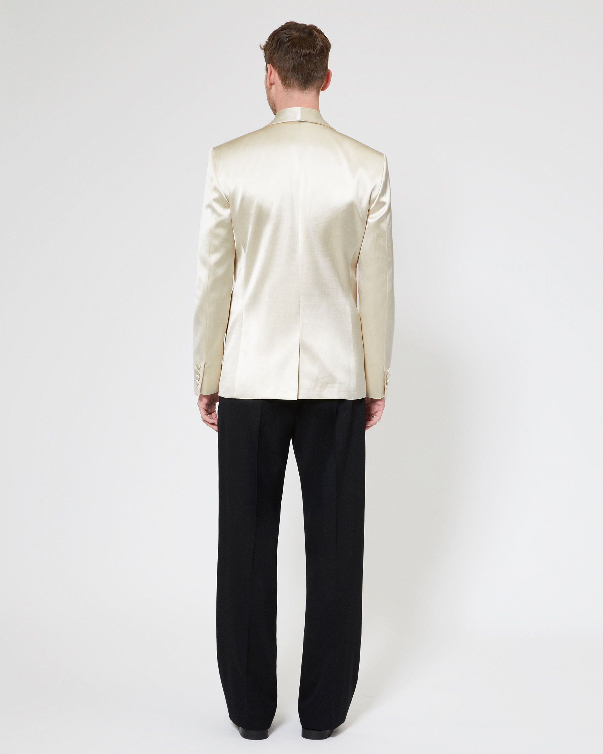 Veste de smoking en satin écru