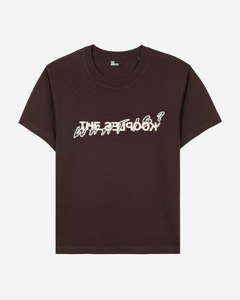 T-shirt What is avec strass marron