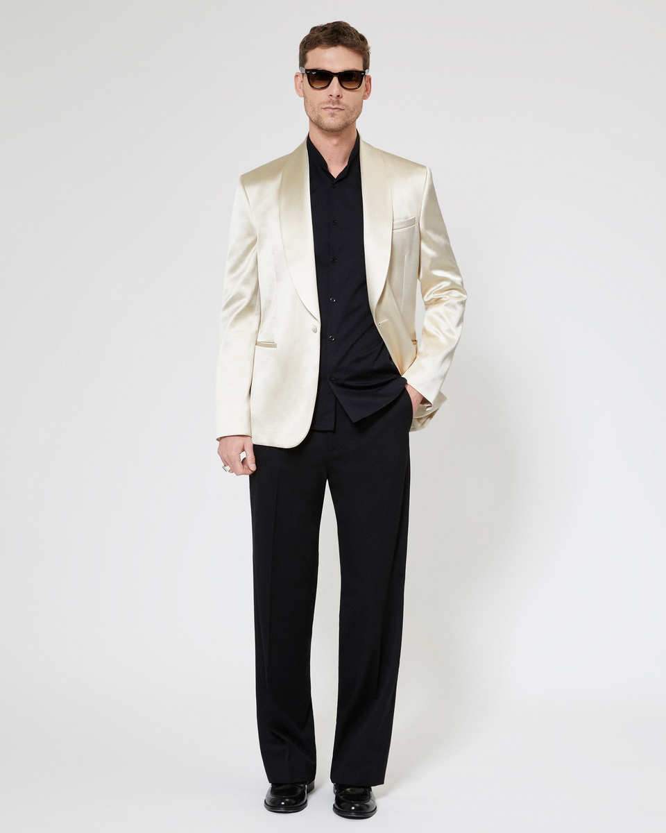 Veste de smoking en satin écru