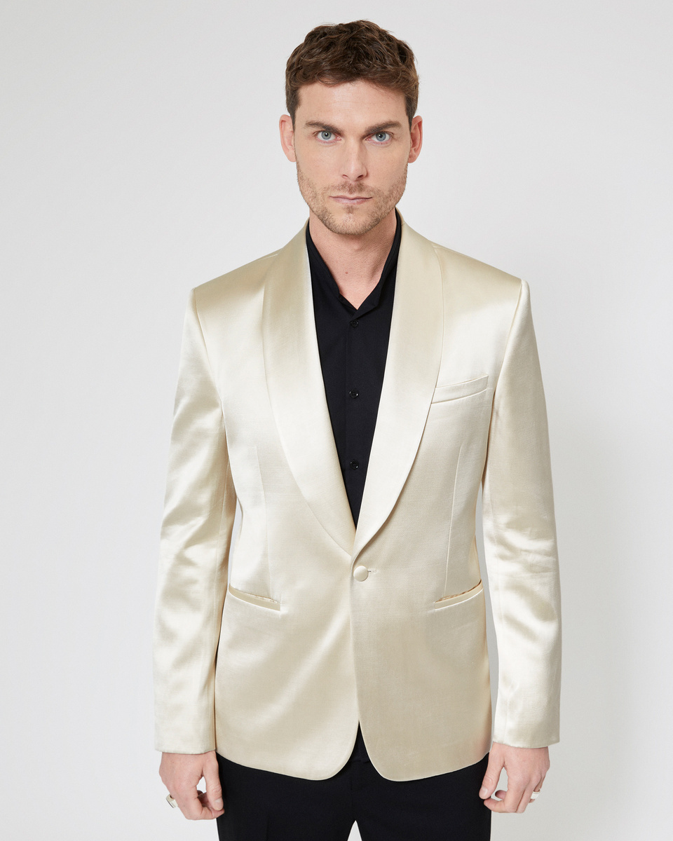 Veste de smoking en satin écru